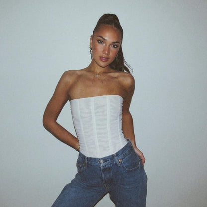 Elegantes Chiffon-Korsett-Top