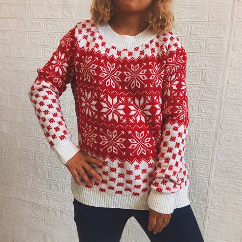 Christmas Casual Snowflake Knitted Pullover Sweater