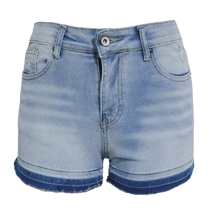 Bequeme Denim-Shorts mit Quasten