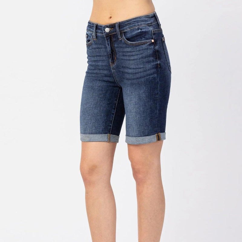 Short en jean frisé décontracté coupe slim