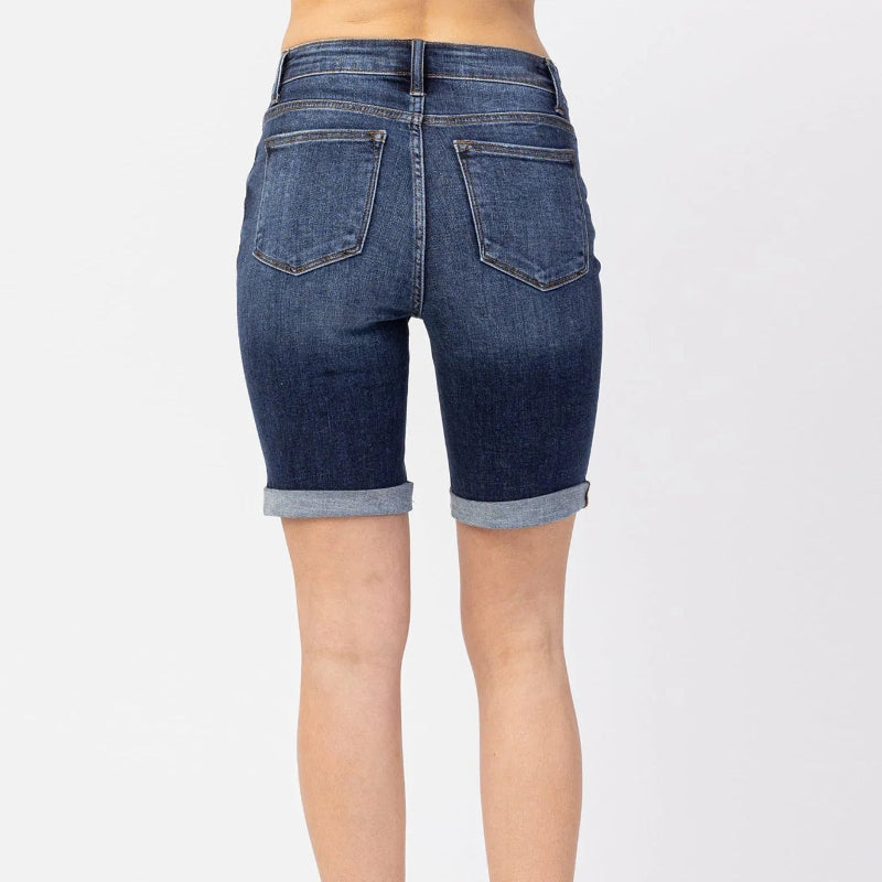 Short en jean frisé décontracté coupe slim