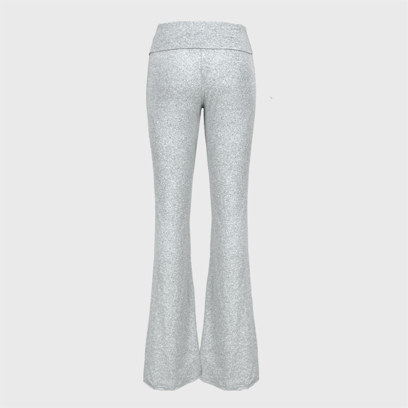 Pantalon douillet coupe slim à cloche