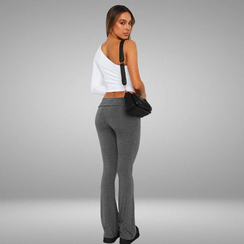 Pantalon douillet coupe slim à cloche