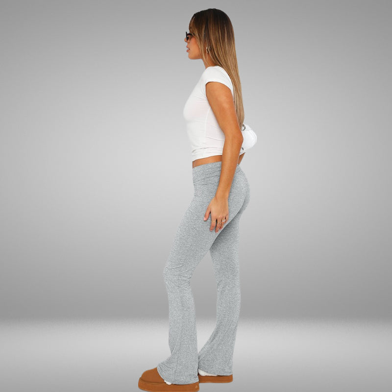 Pantalon douillet coupe slim à cloche