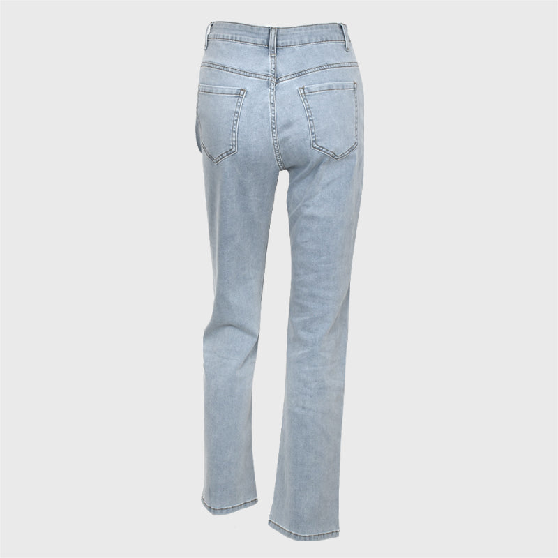 Stretchige Denim-Jeans mit Kreuzaufnähern