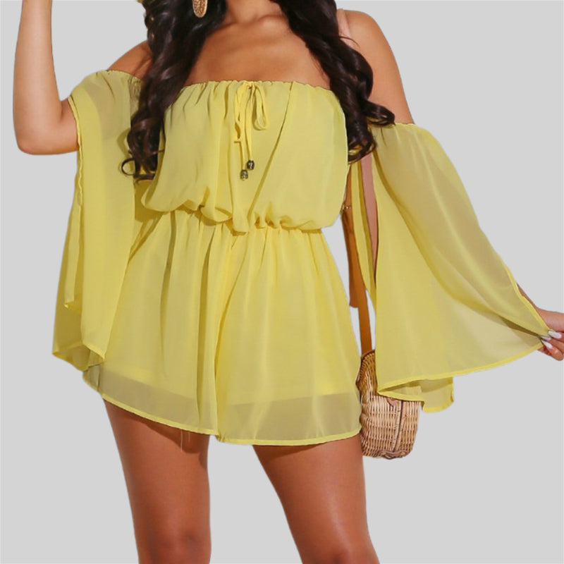 Effortless Short Sleeve Chiffon Romper