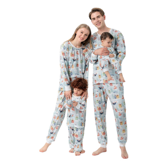 Elegant Christmas Printed Family Matching Pajamas Set