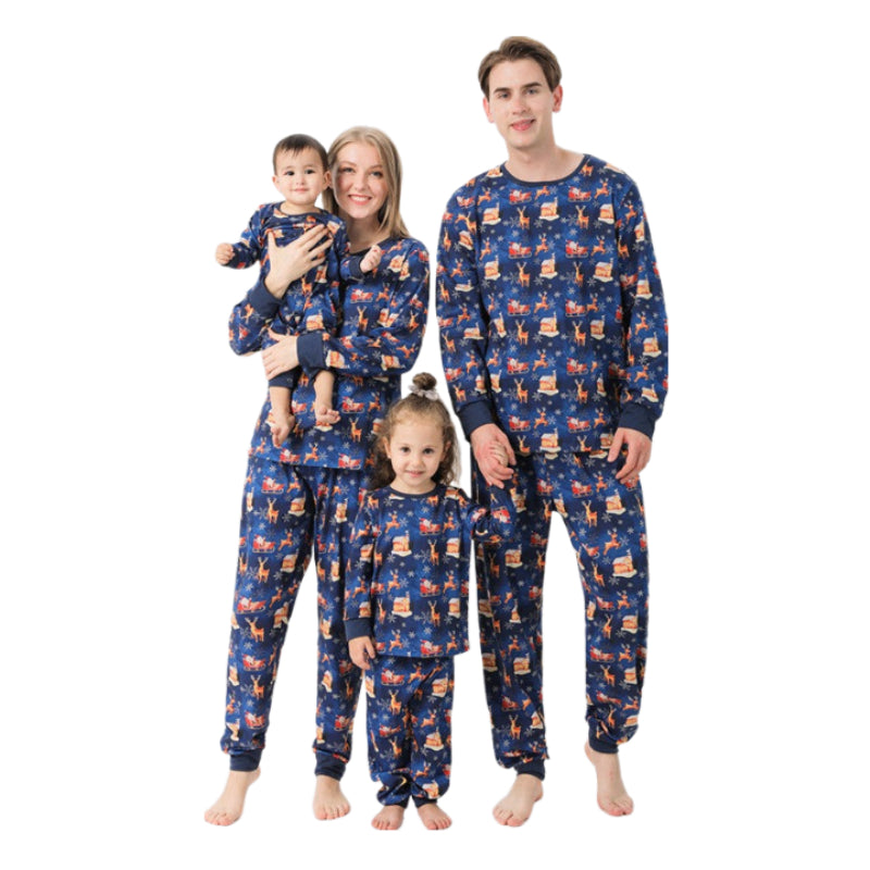 Elegant Christmas Printed Family Matching Pajamas Set