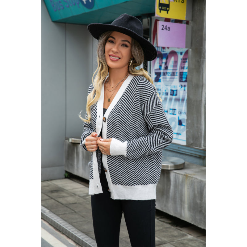 Elegant Classic Button Sweater Cardigan