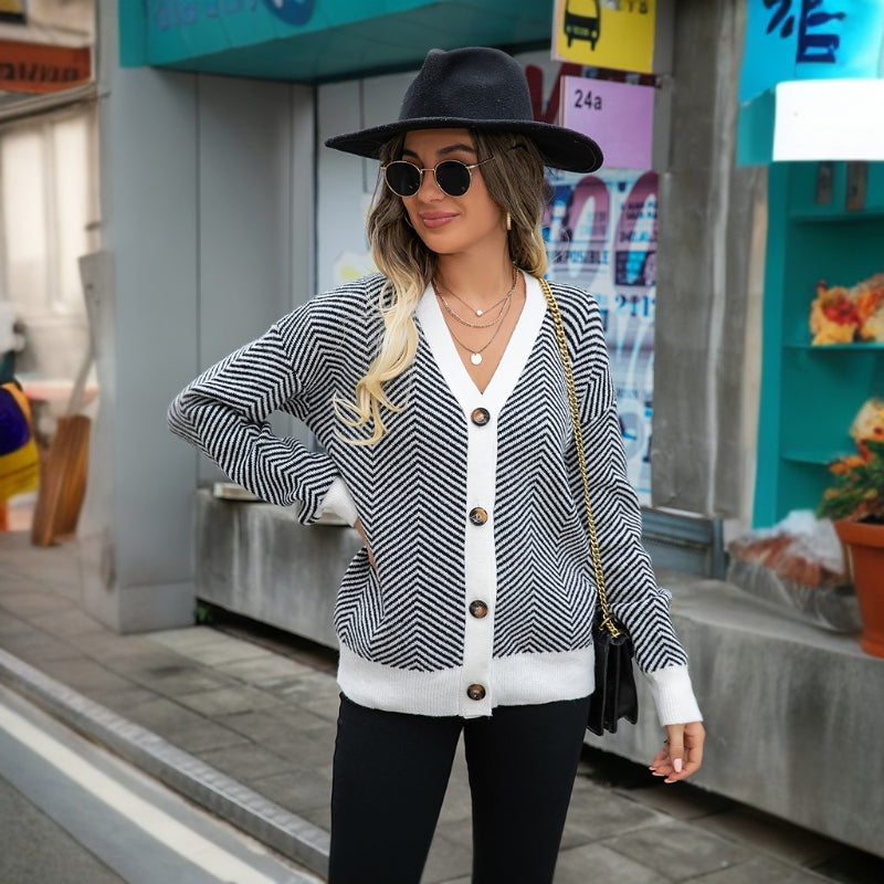 Elegant Classic Button Sweater Cardigan