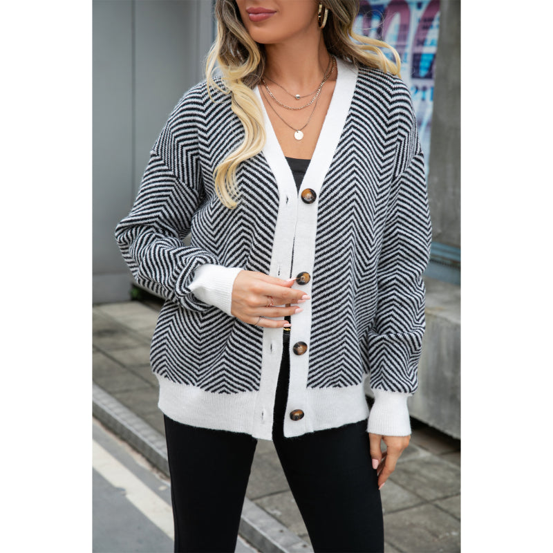 Elegant Classic Button Sweater Cardigan