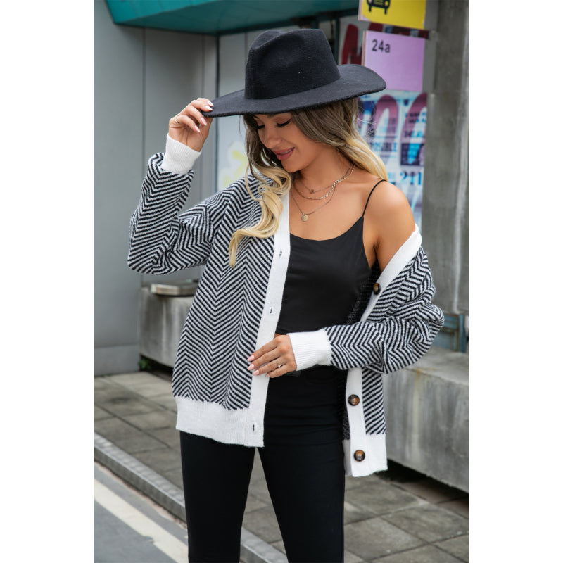 Elegant Classic Button Sweater Cardigan