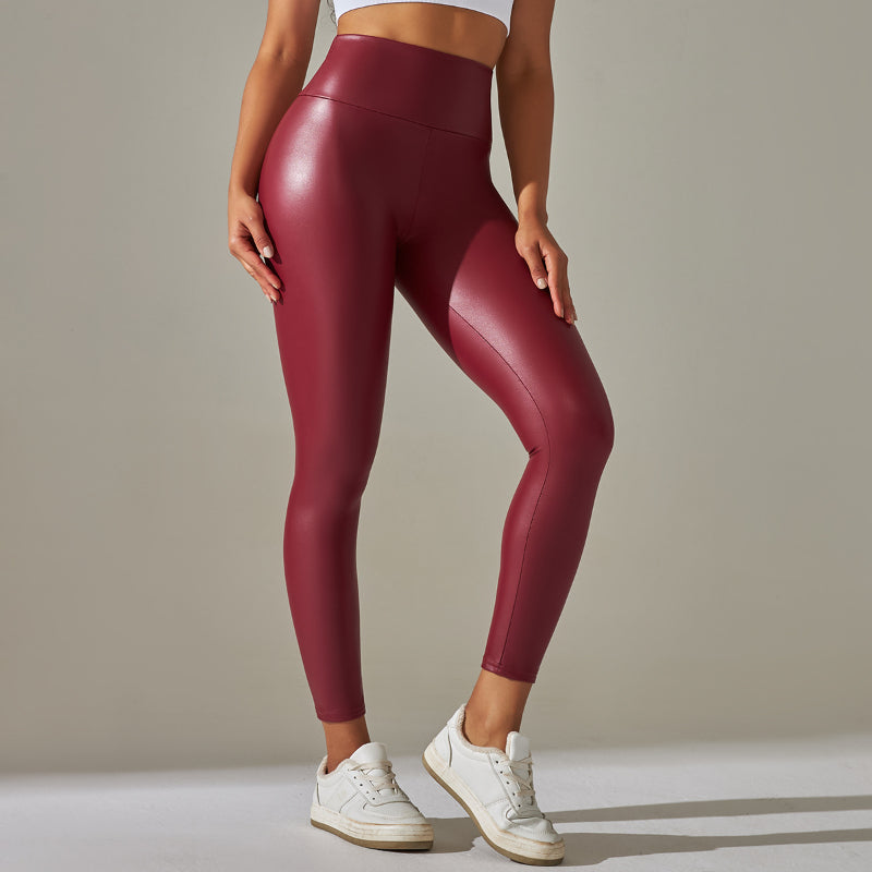 Elegant Faux Leather Leggings