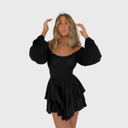 Eleganter Rüschen-Strampler mit Laternenärmeln