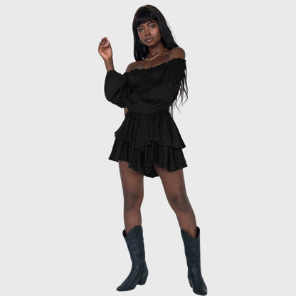 Eleganter Rüschen-Strampler mit Laternenärmeln