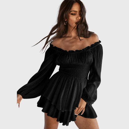 Eleganter Rüschen-Strampler mit Laternenärmeln