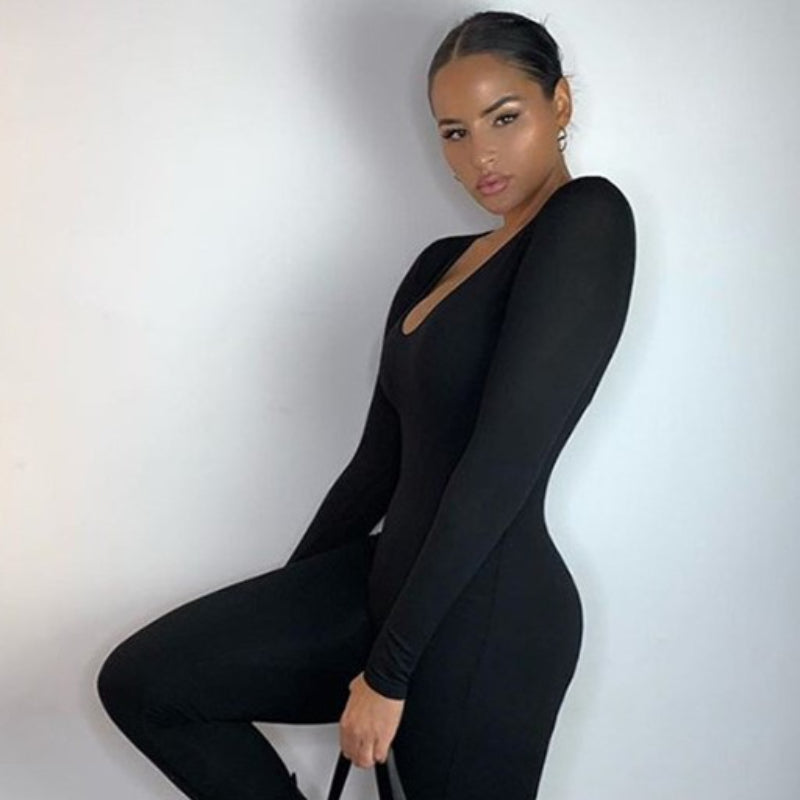 Elegant Long Sleeve Sports Yoga Jumpsuit