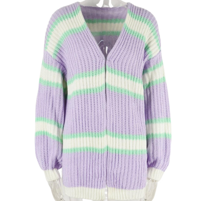 Eleganter langer Pullover-Cardigan