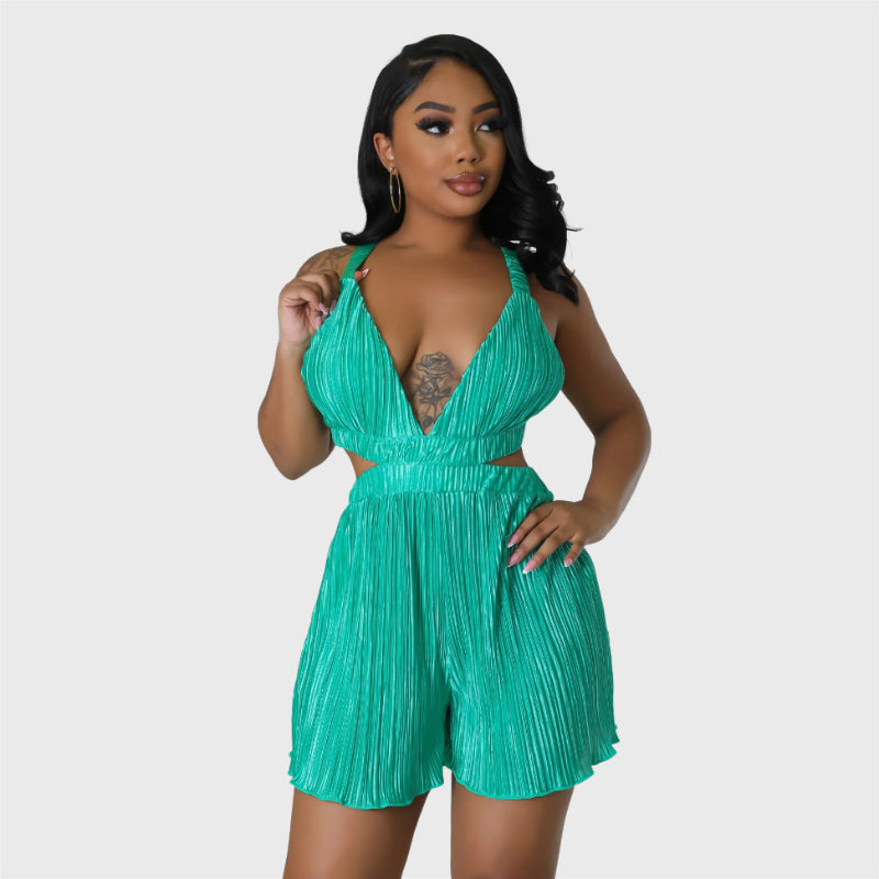 Elegant Sleeveless Cutout Summer Romper