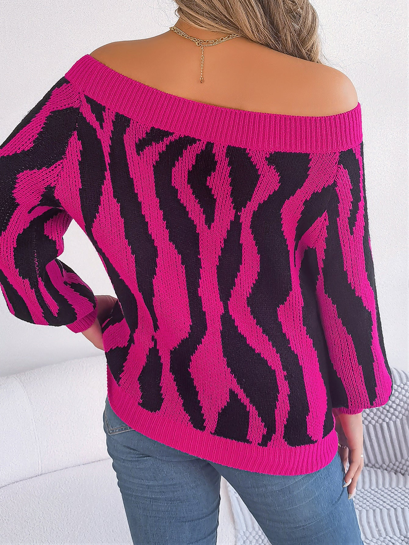 Elegant Stylish Lantern Sleeve Sweater