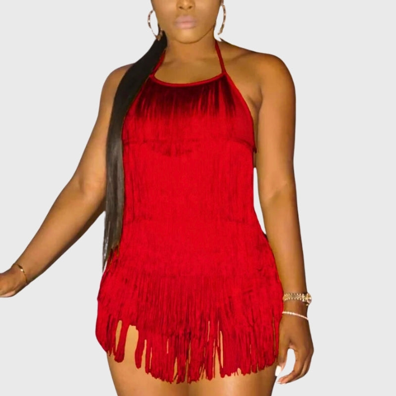 Elegant Tassel Lace Party Romper