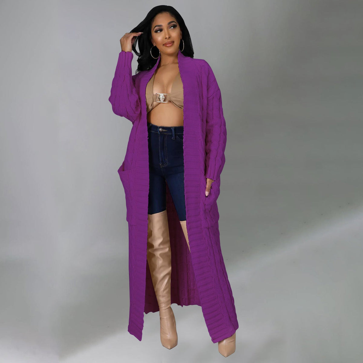 Elegant Winter Long Cardigan Sweater