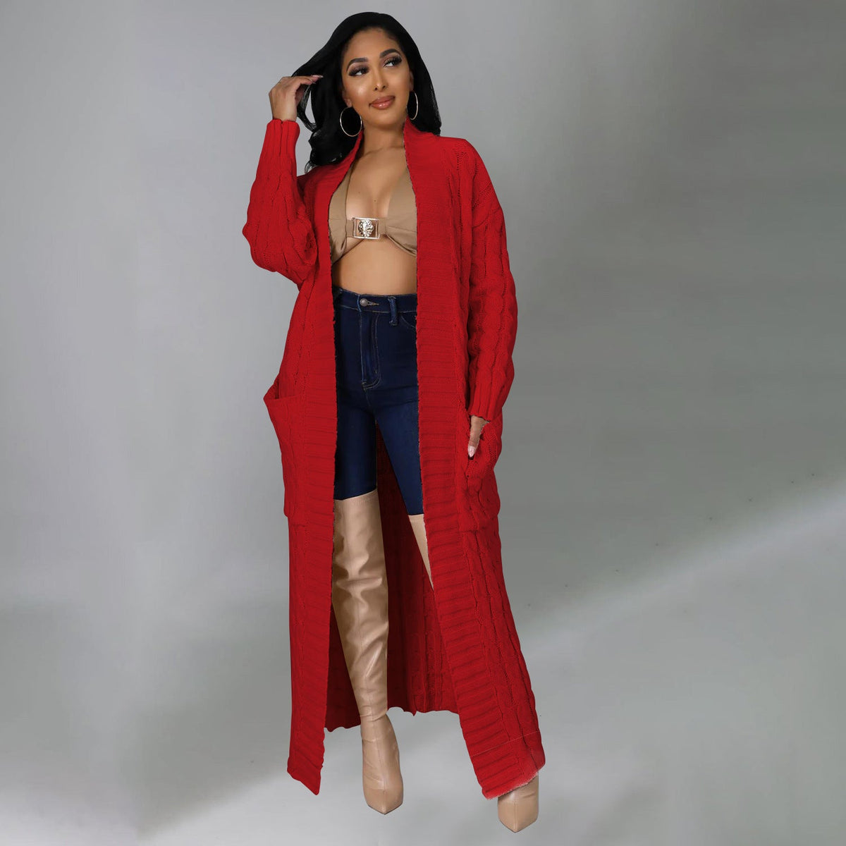 Elegant Winter Long Cardigan Sweater