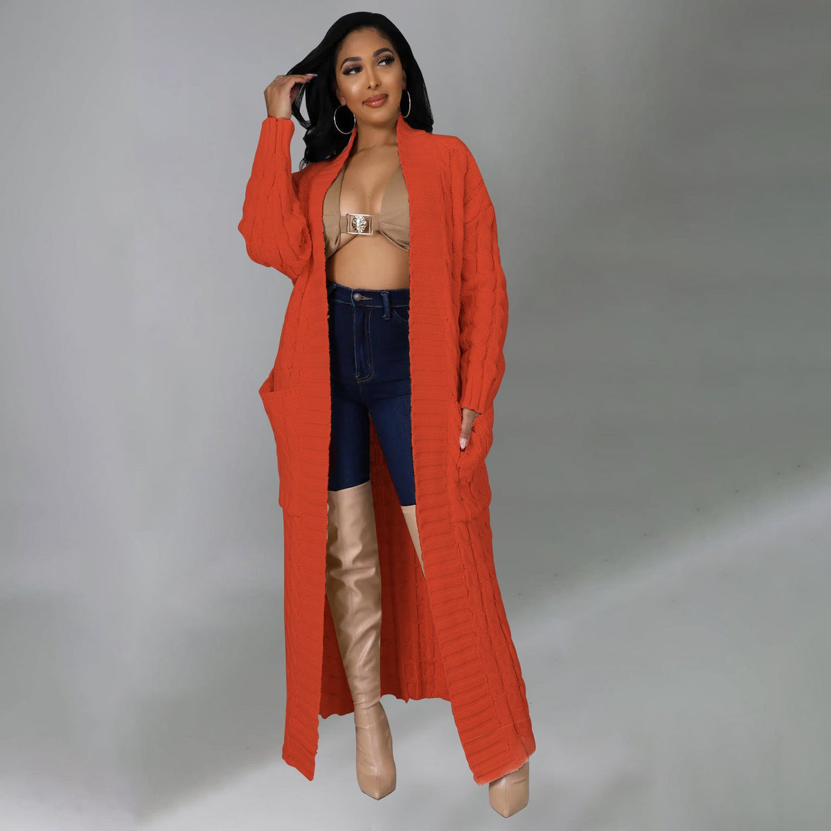 Elegant Winter Long Cardigan Sweater