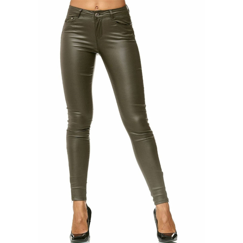 Fashionable Faux Leather Pants