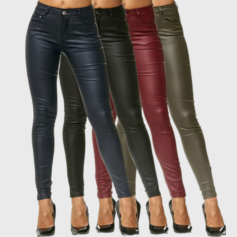 Fashionable Faux Leather Pants