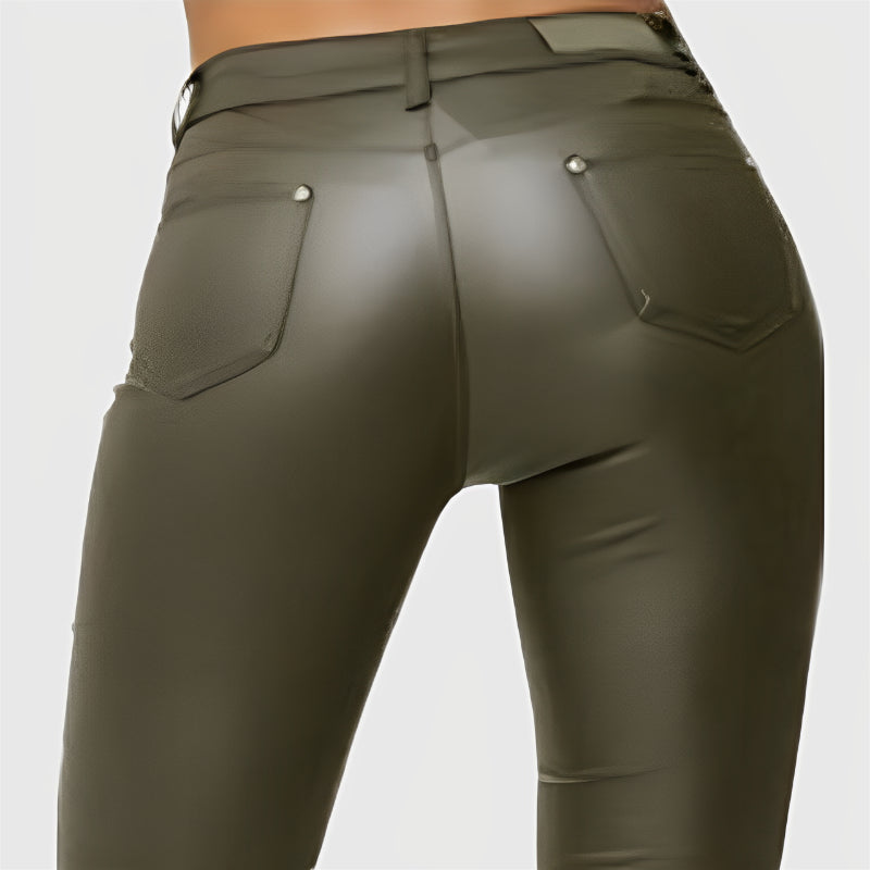 Fashionable Faux Leather Pants