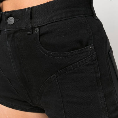 Fashionable Patchwork Denim Shorts