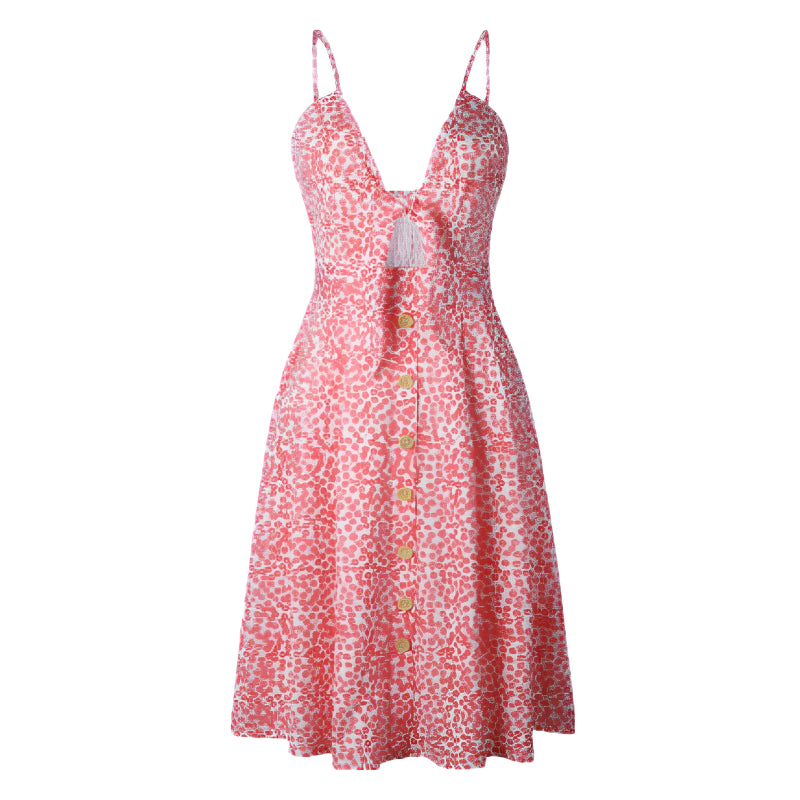 Robe de printemps longue sans manches à la mode