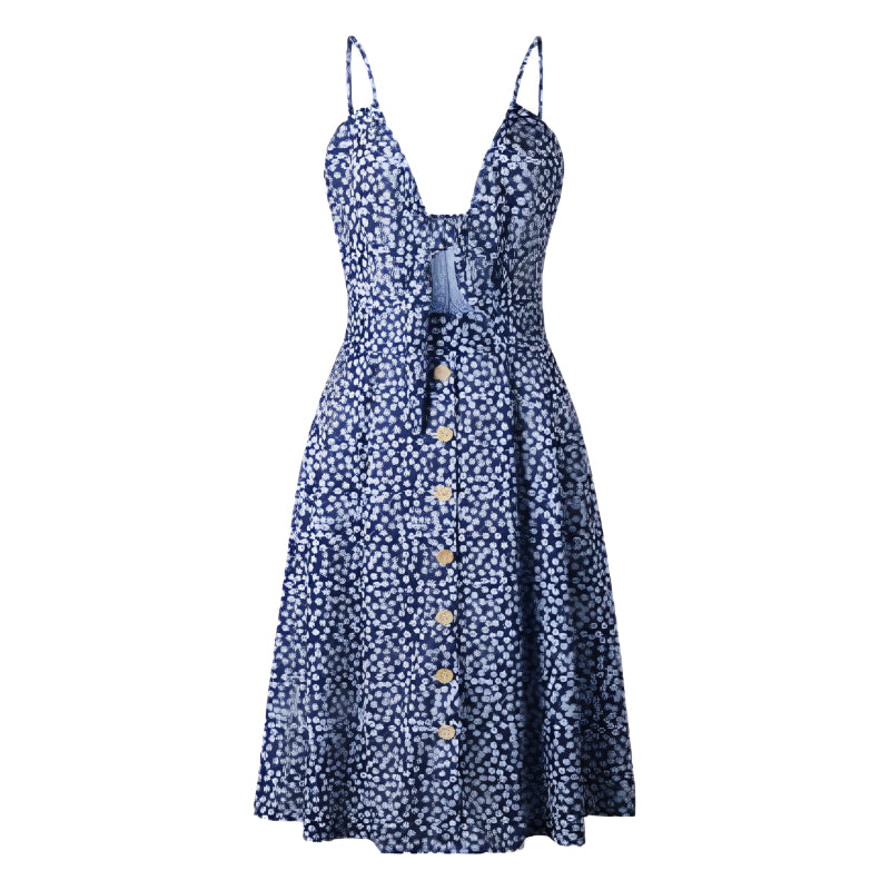 Robe de printemps longue sans manches à la mode