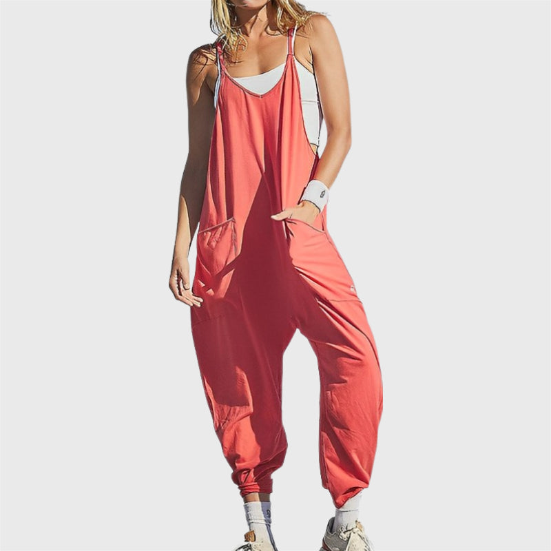 Modischer Jumpsuit mit Sling-Tasche