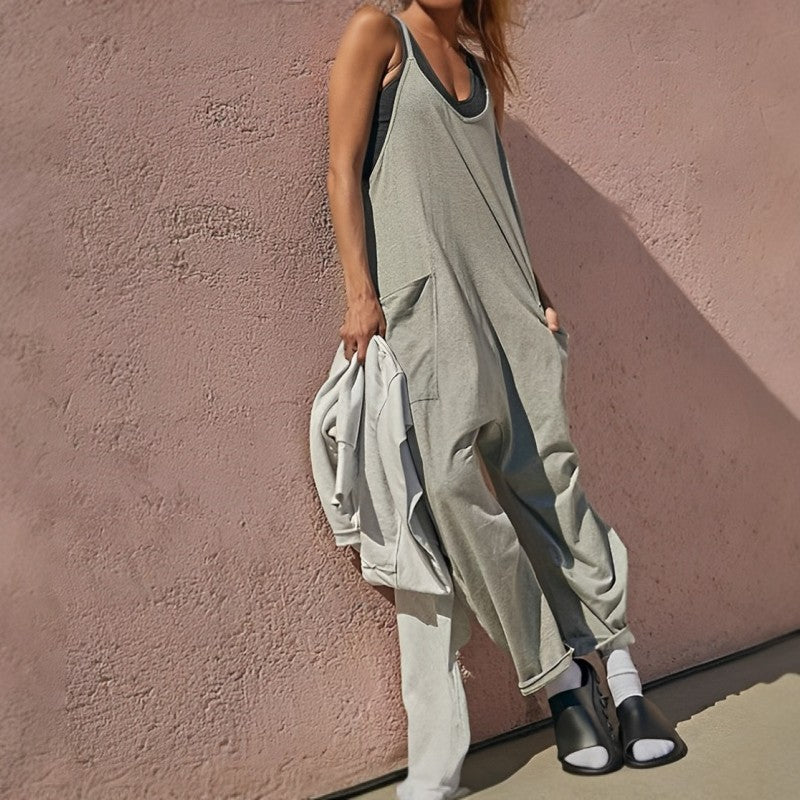 Fashionable Sling Pocket Jumpsuit