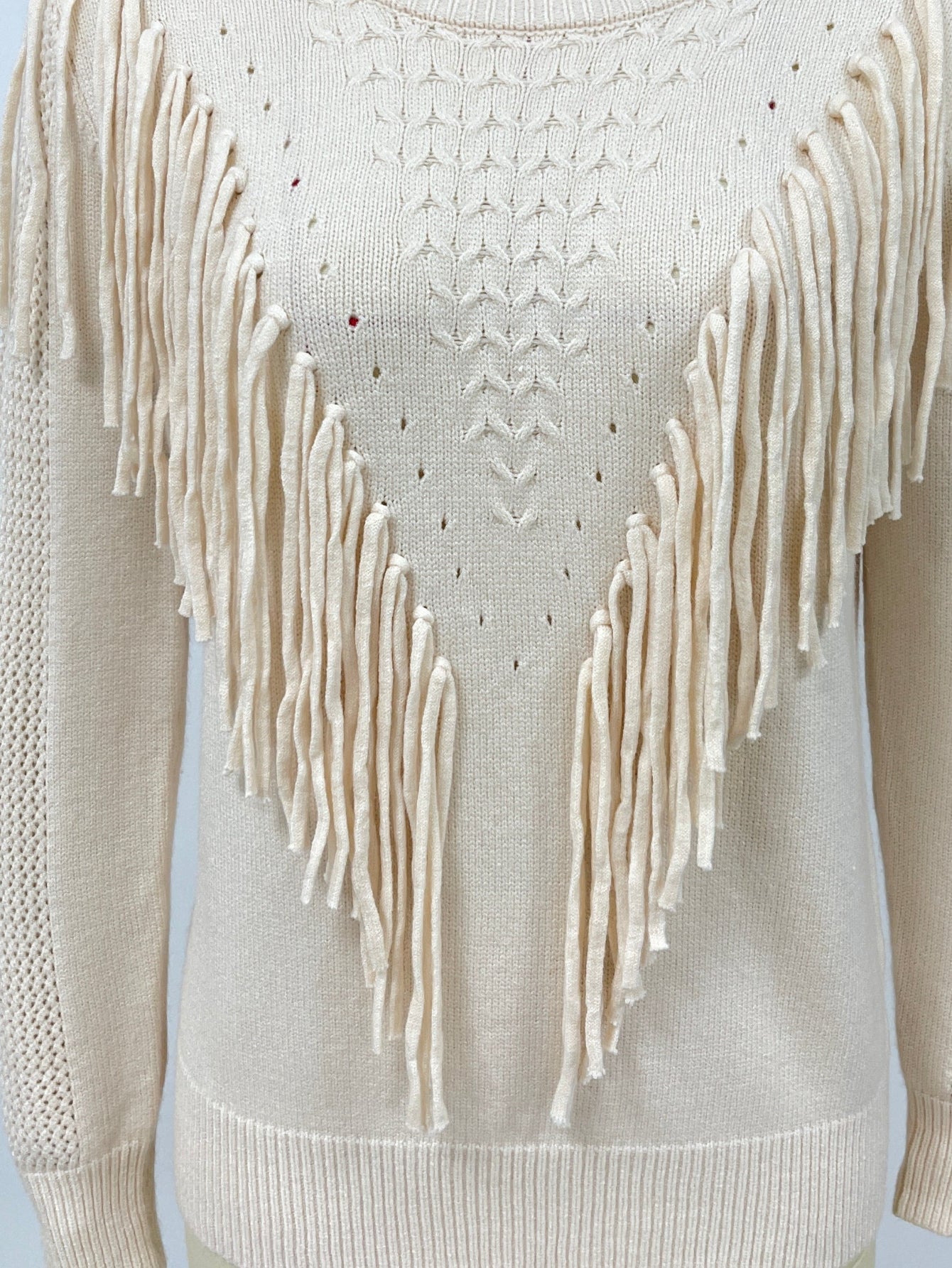 Fashionable Tassel Fringe Knit Pullover Sweater