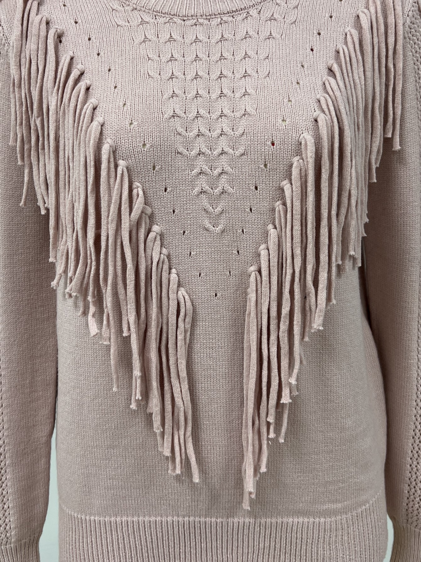 Fashionable Tassel Fringe Knit Pullover Sweater