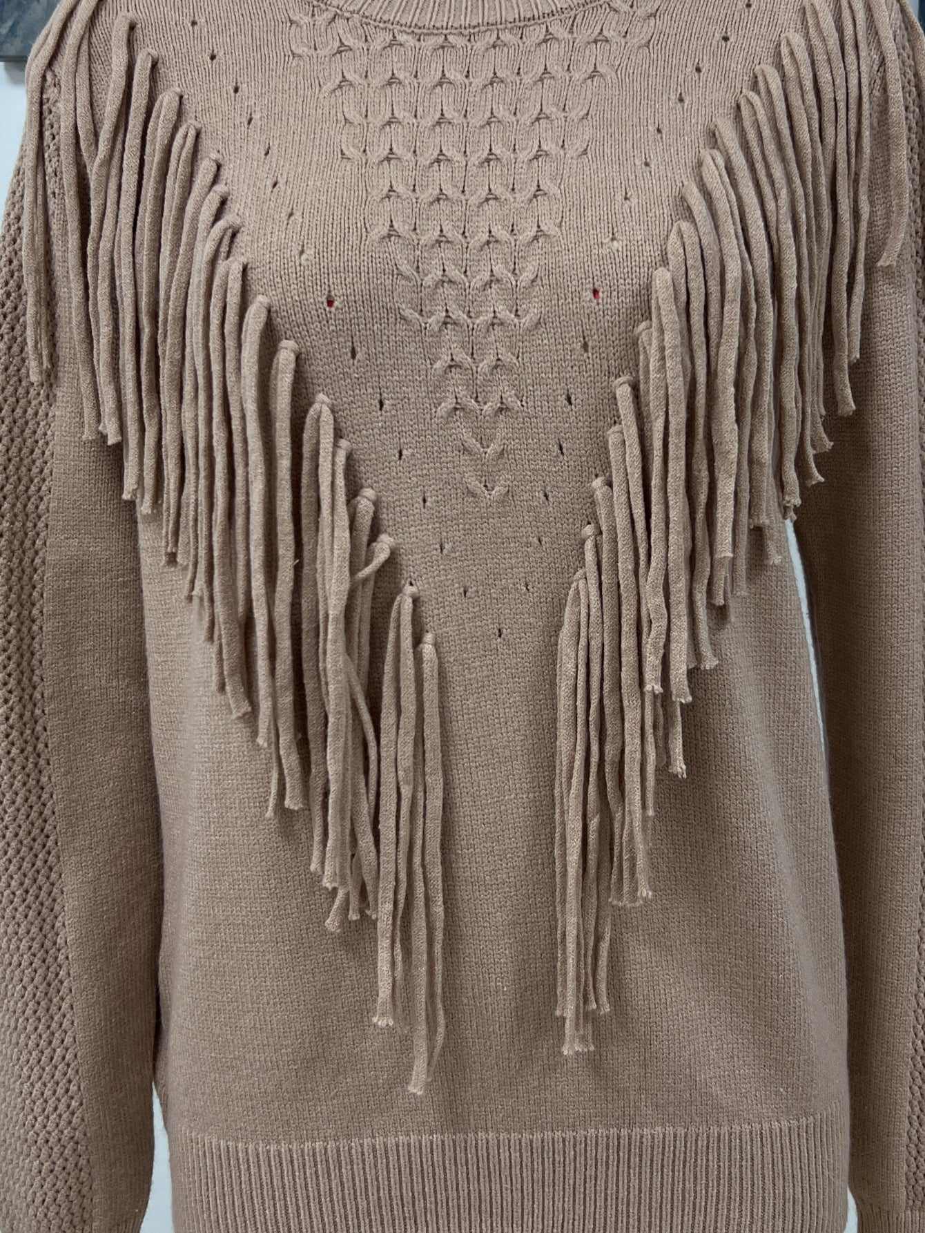 Fashionable Tassel Fringe Knit Pullover Sweater