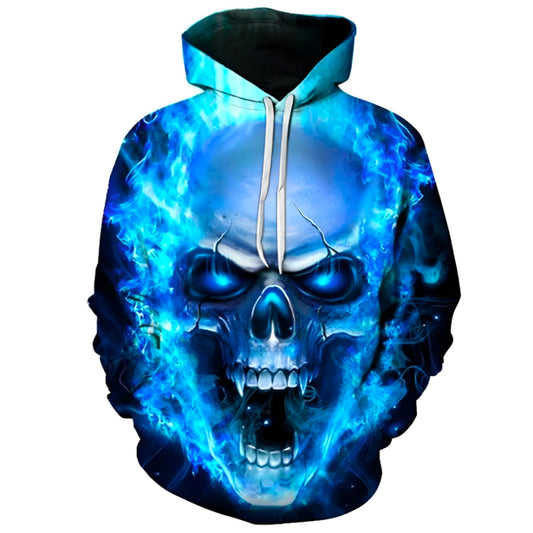 Flaming Demon Printed Hoodie