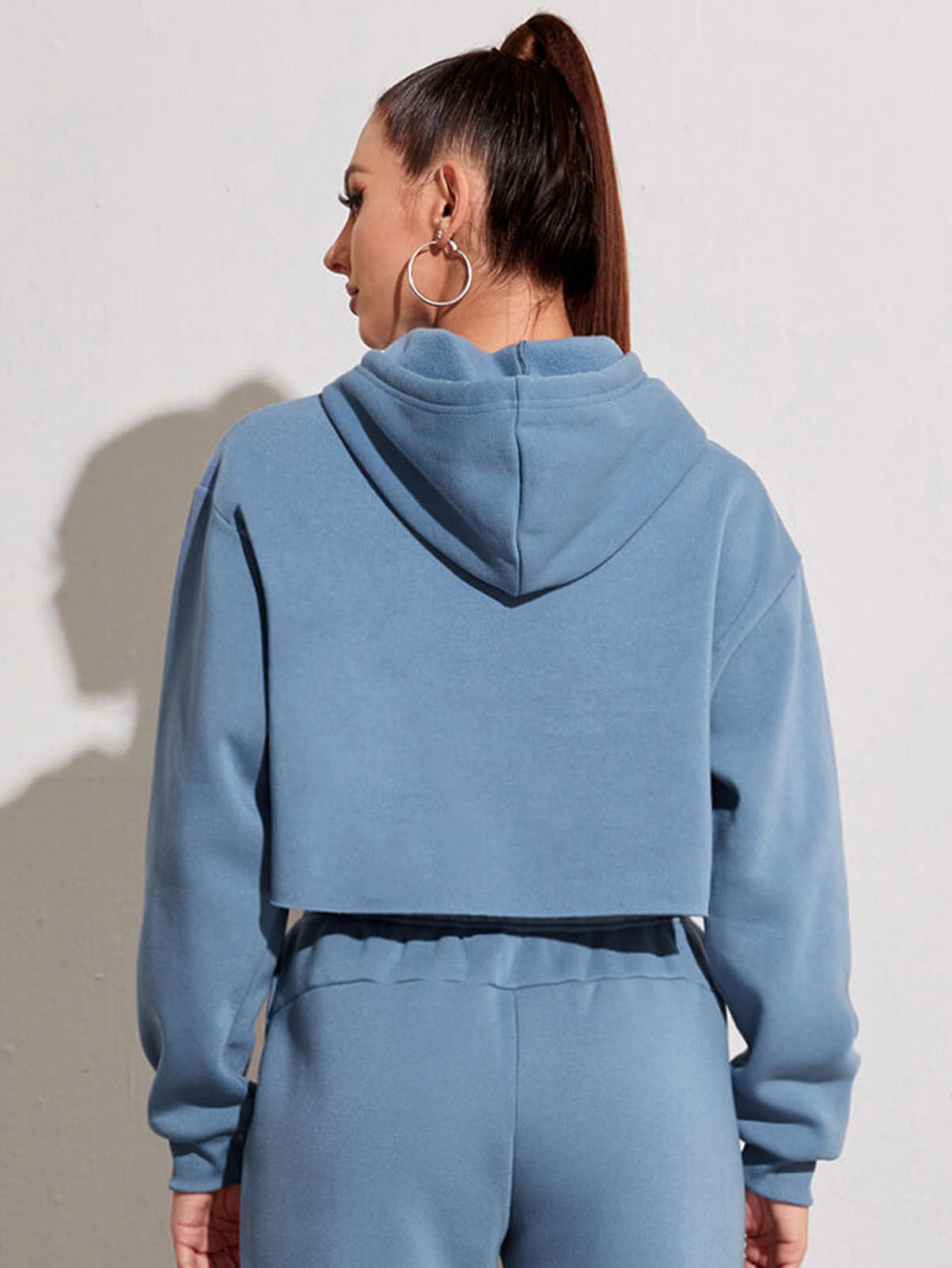 Fleece Short Crop Pullover Hoodie