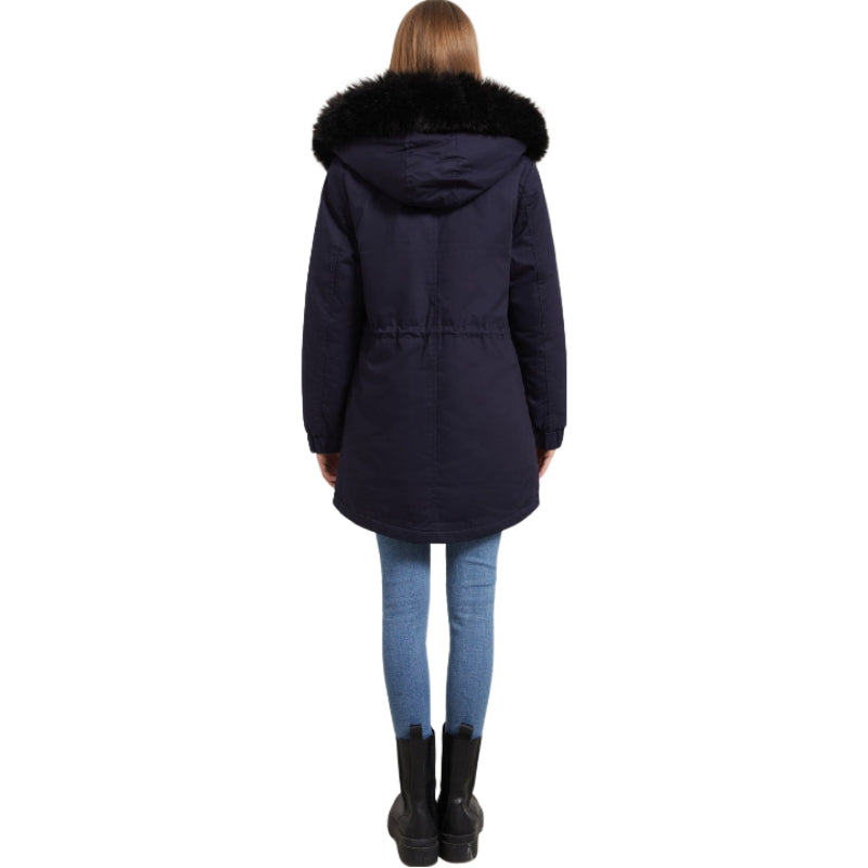 Fleece Lined Fur Collar Hooded Jacket Parkas