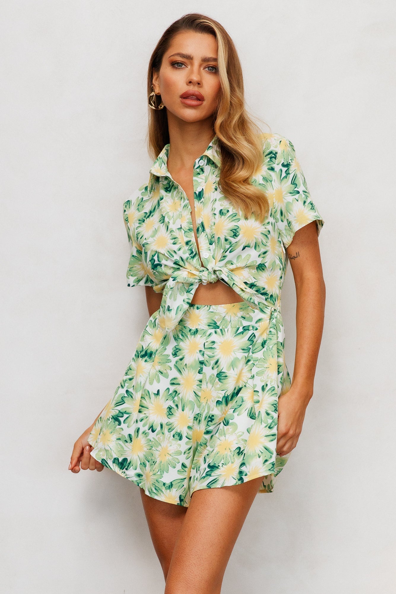 Floral Bliss Short Sleeve Tie Romper