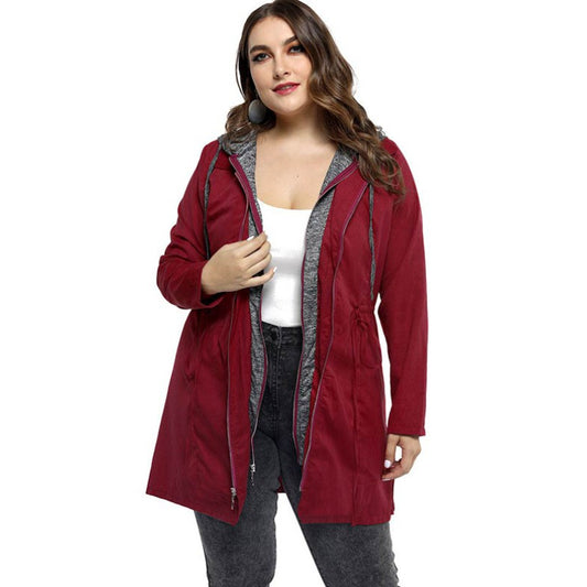 Full Zipper Hooded Coat Parkas