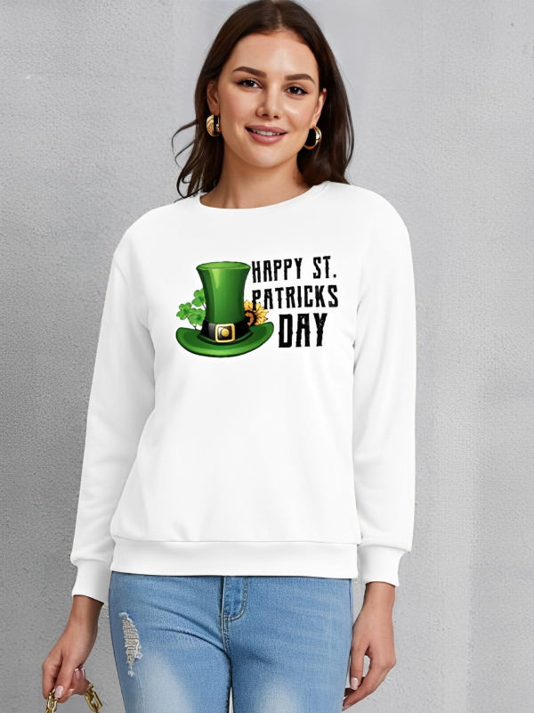 HAPPY ST PATRICKS DAY Graphic Printed Sweatshirt