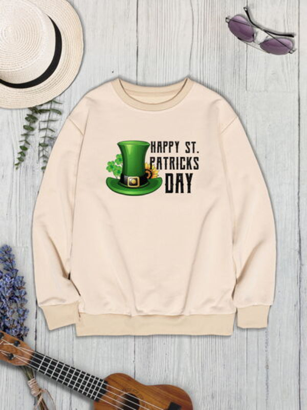 HAPPY ST PATRICKS DAY Graphic Printed Sweatshirt