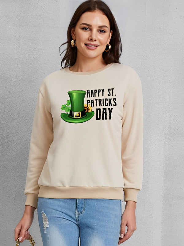 HAPPY ST PATRICKS DAY Graphic Printed Sweatshirt