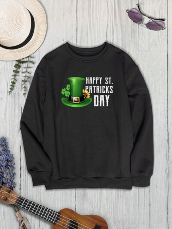 HAPPY ST PATRICKS DAY Graphic Printed Sweatshirt