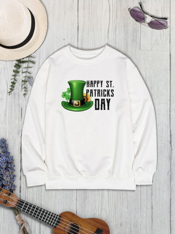 HAPPY ST PATRICKS DAY Graphic Printed Sweatshirt