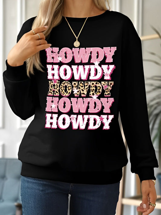 Sweatshirt mit HOWDY-Grafikdruck